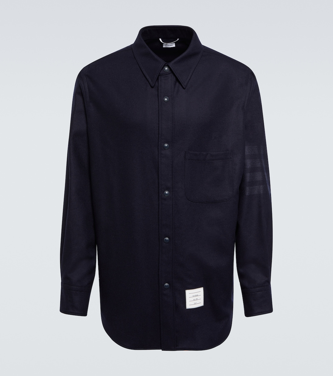 4-Bar wool-blend flannel shirt jacket | Thom Browne