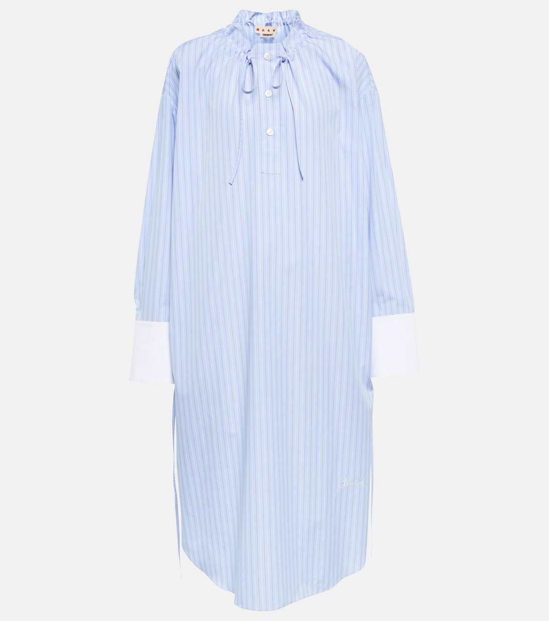 Robe chemise en coton à fines rayures | Marni