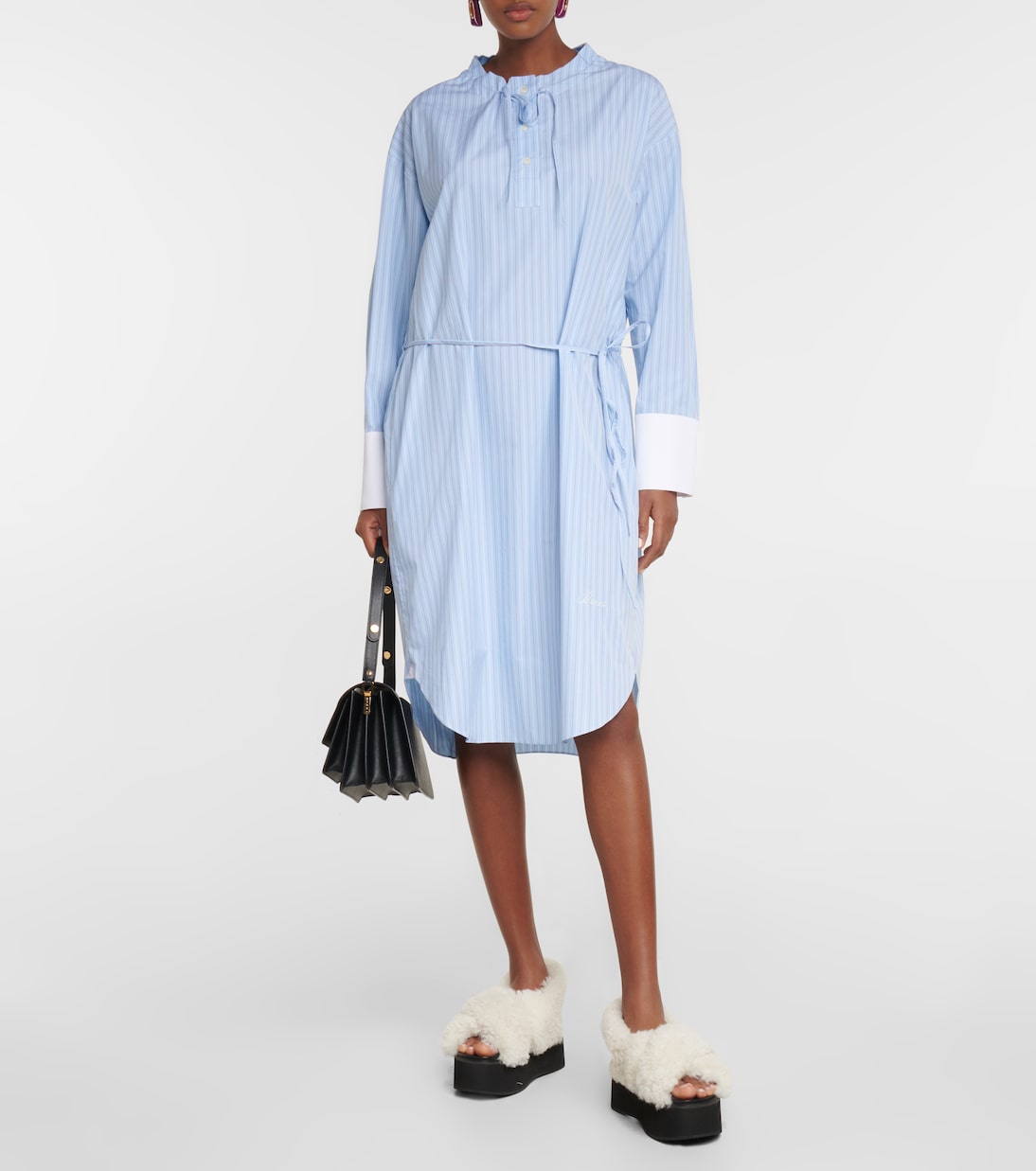Robe chemise en coton à fines rayures | Marni