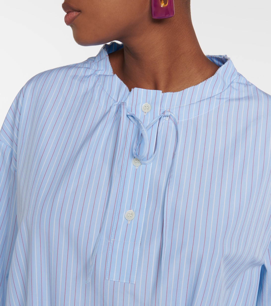 Robe chemise en coton à fines rayures | Marni