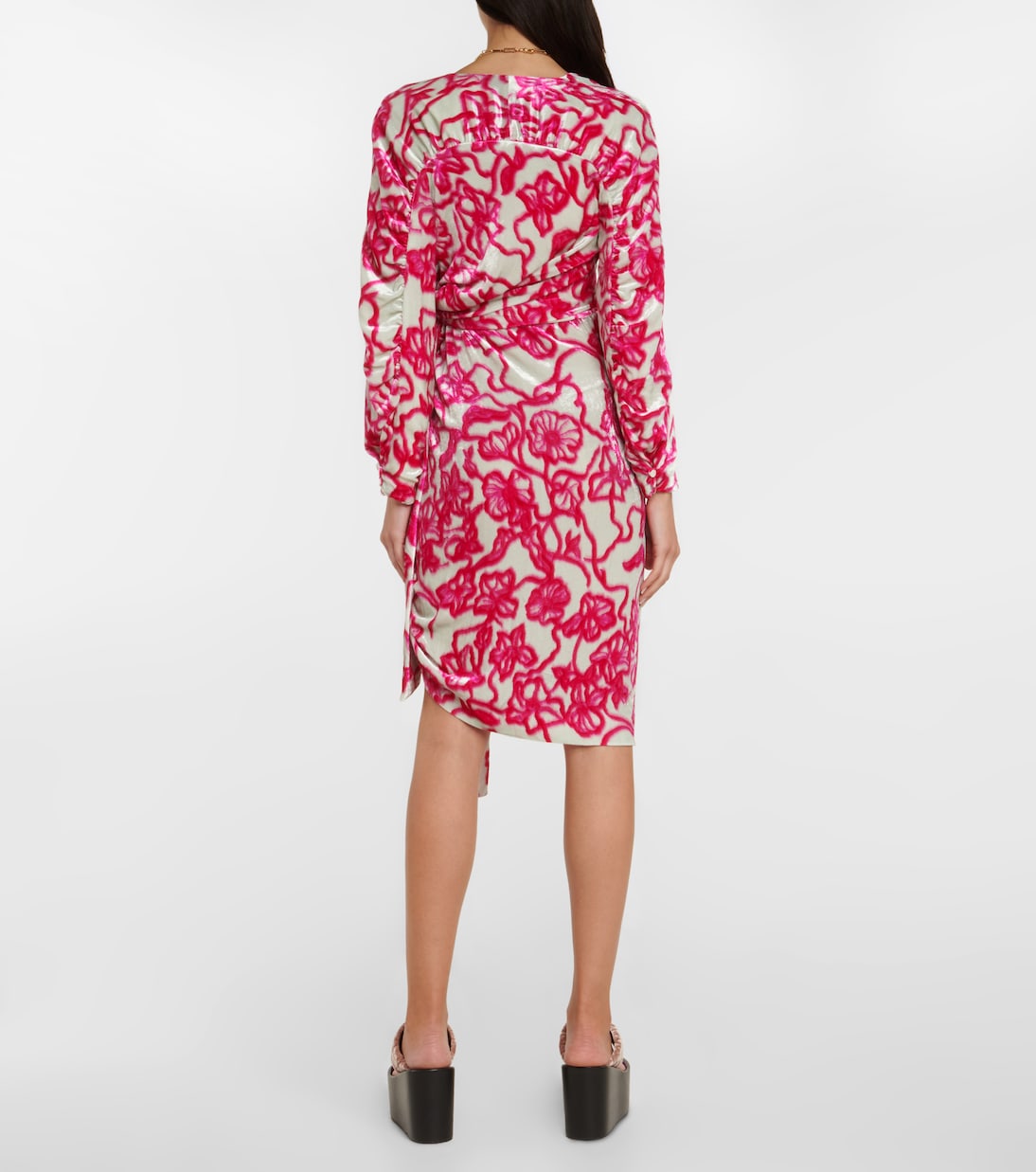 Printed velvet midi dress | Dries Van Noten