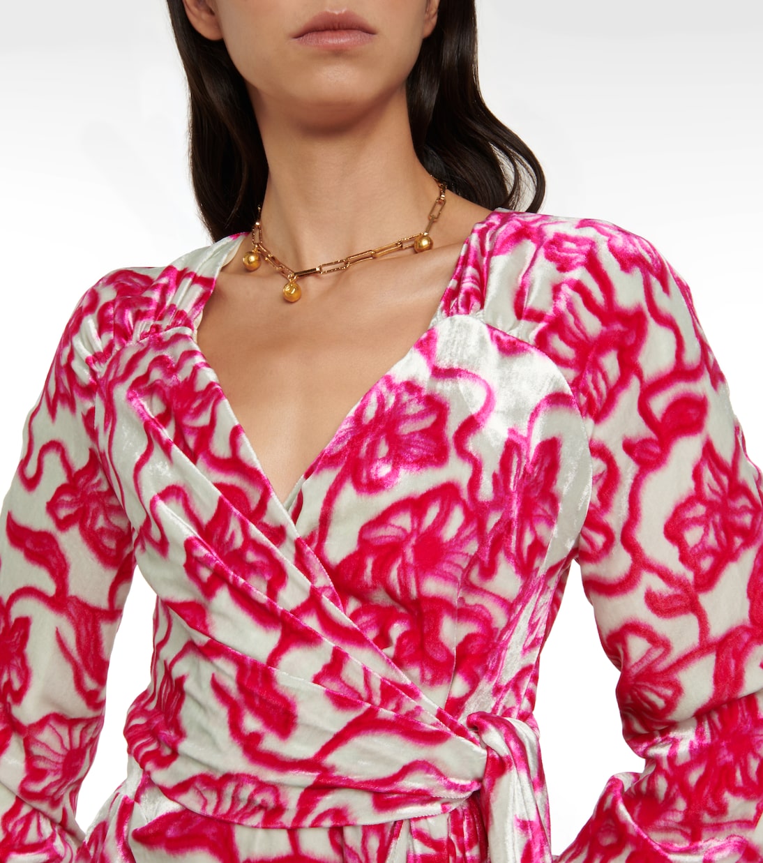 Printed velvet midi dress | Dries Van Noten