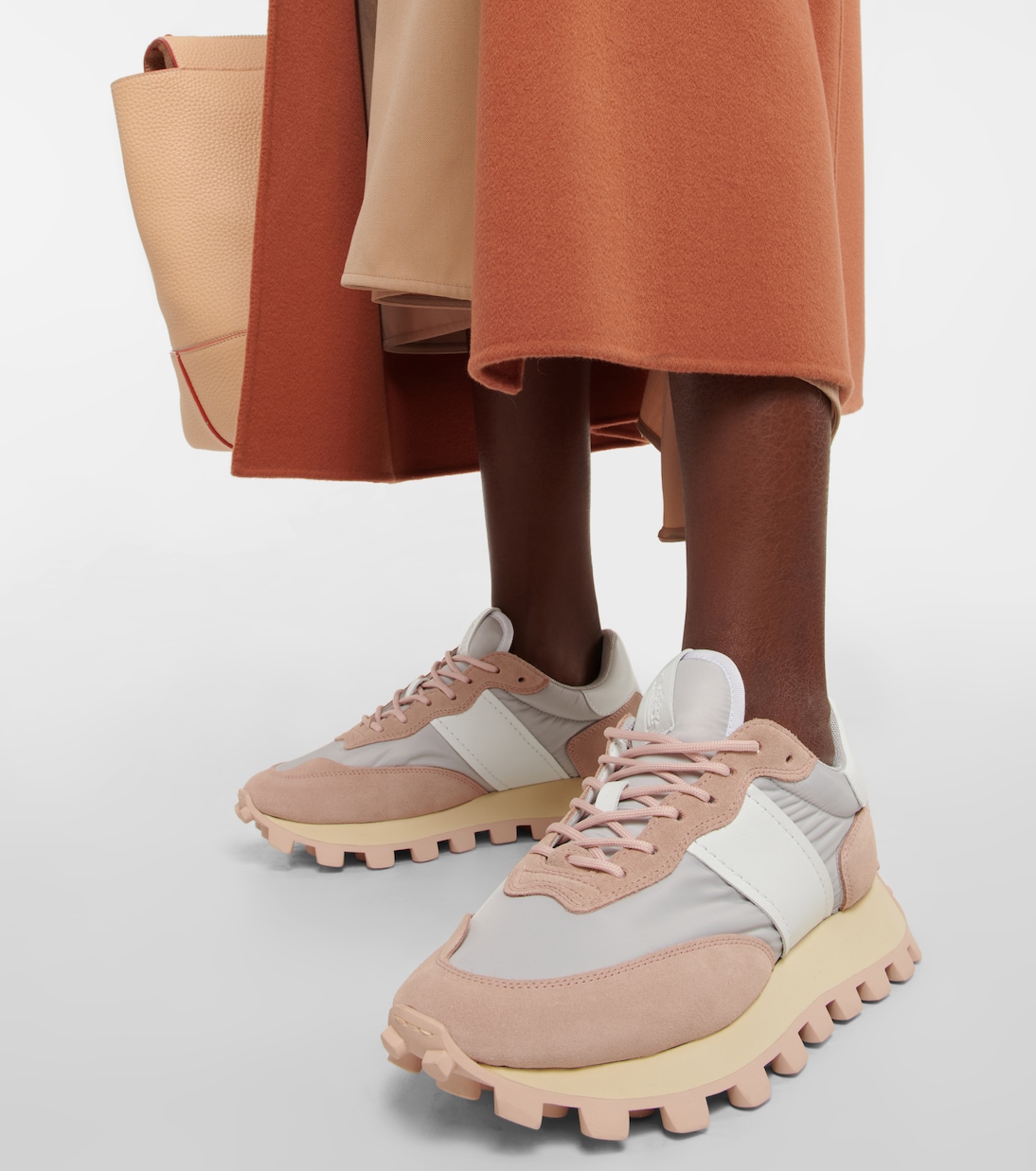 Suede and mesh platform sneakers | Tod's