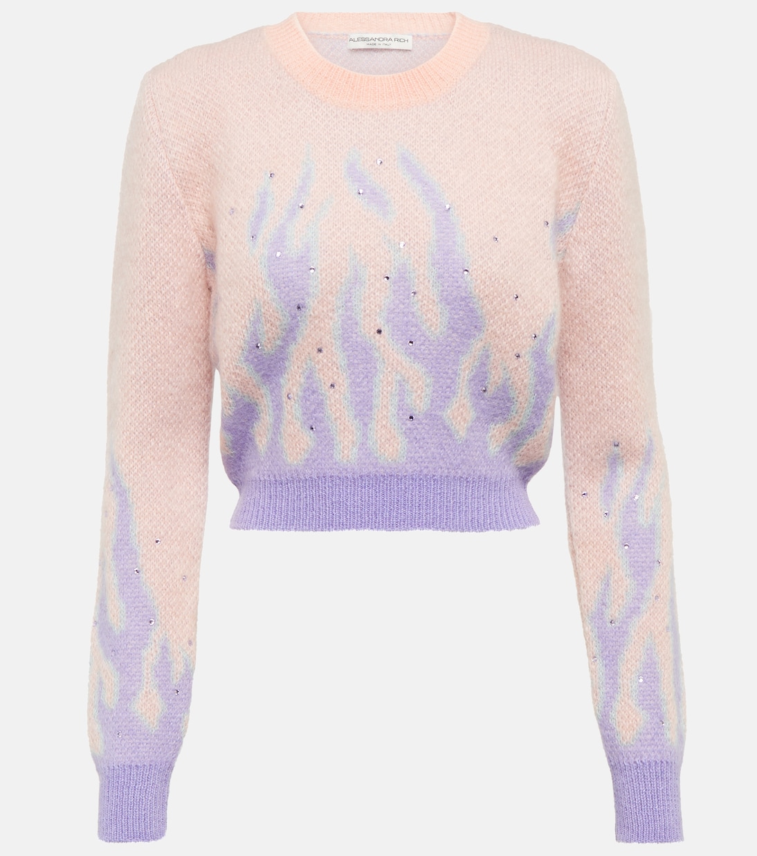 Jersey mezcla de mohair en jacquard | Alessandra Rich