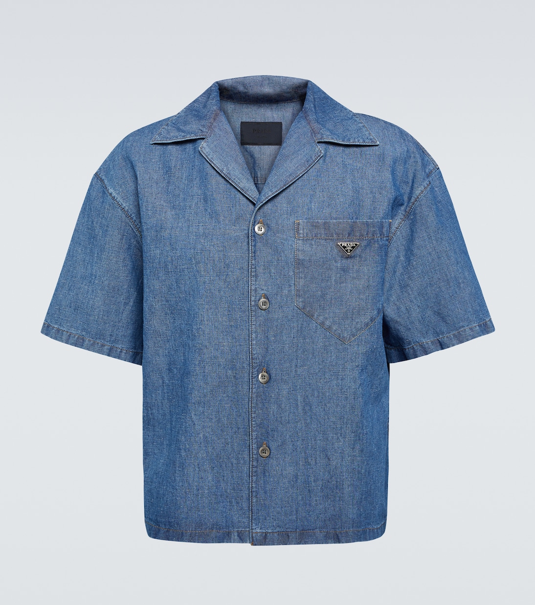 Camicia bowling in cotone e lino | Prada