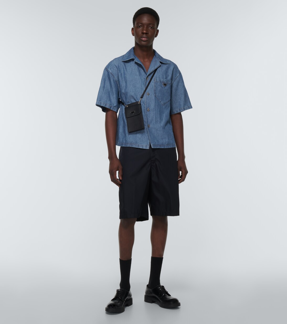 Camicia bowling in cotone e lino | Prada