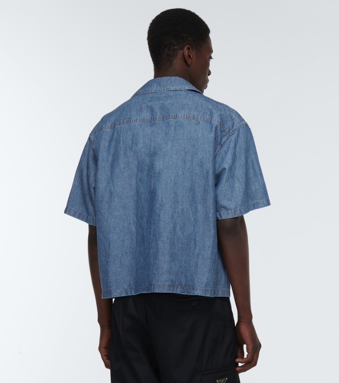 Camicia bowling in cotone e lino | Prada
