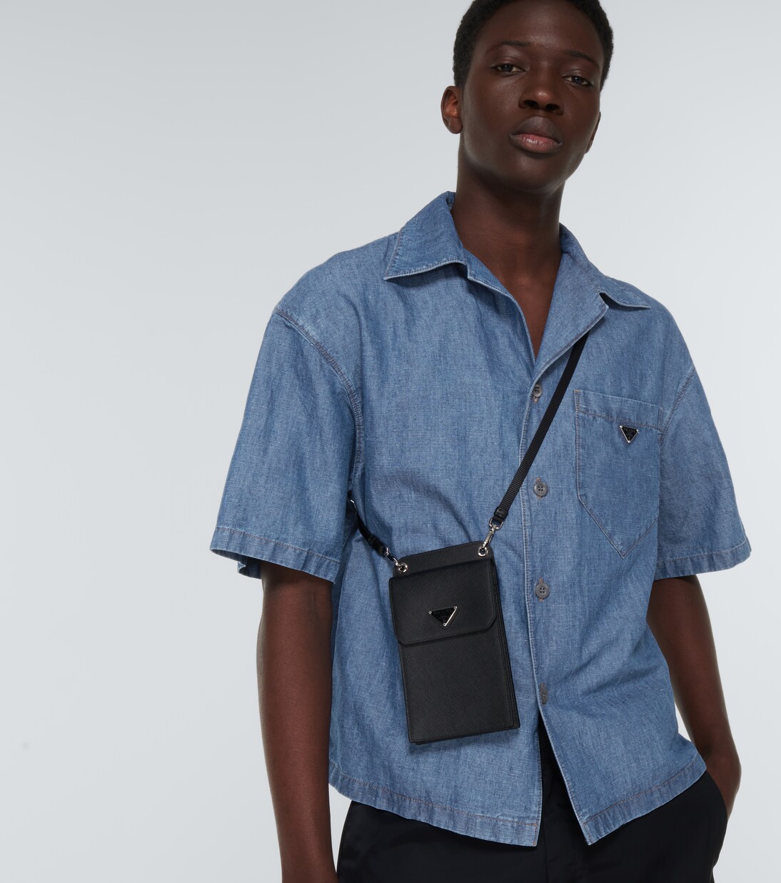 Camicia bowling in cotone e lino | Prada