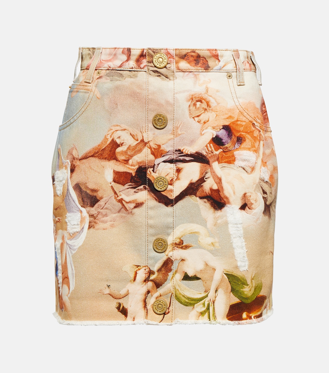 Minigonna di jeans con stampa | Balmain