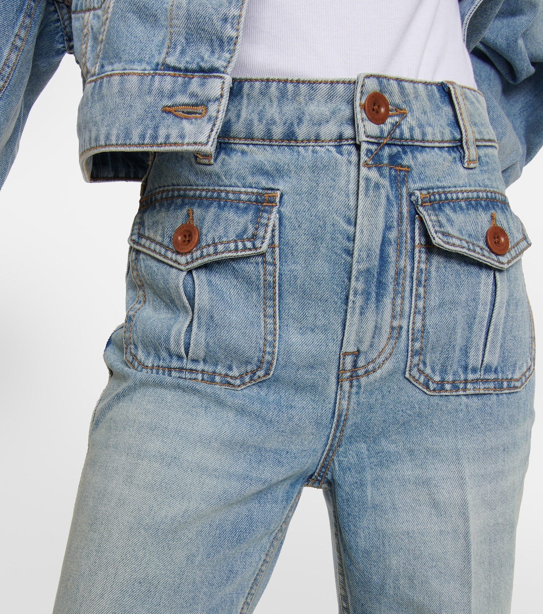 Cropped Flared Jeans Raie | Zimmermann