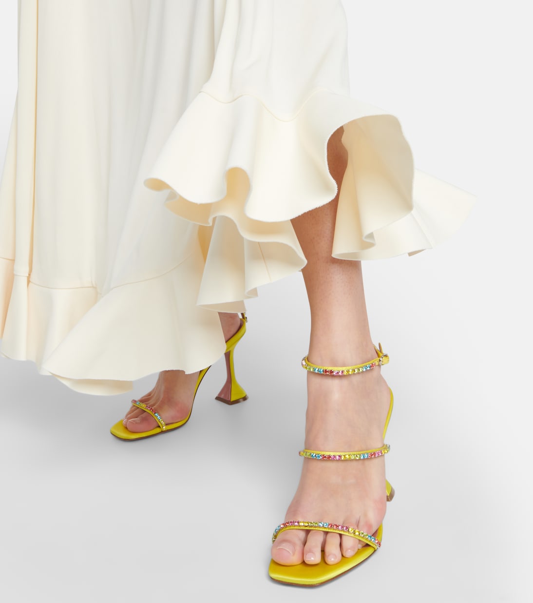 Sandalias Gilda 95 de PVC con cristales | Amina Muaddi