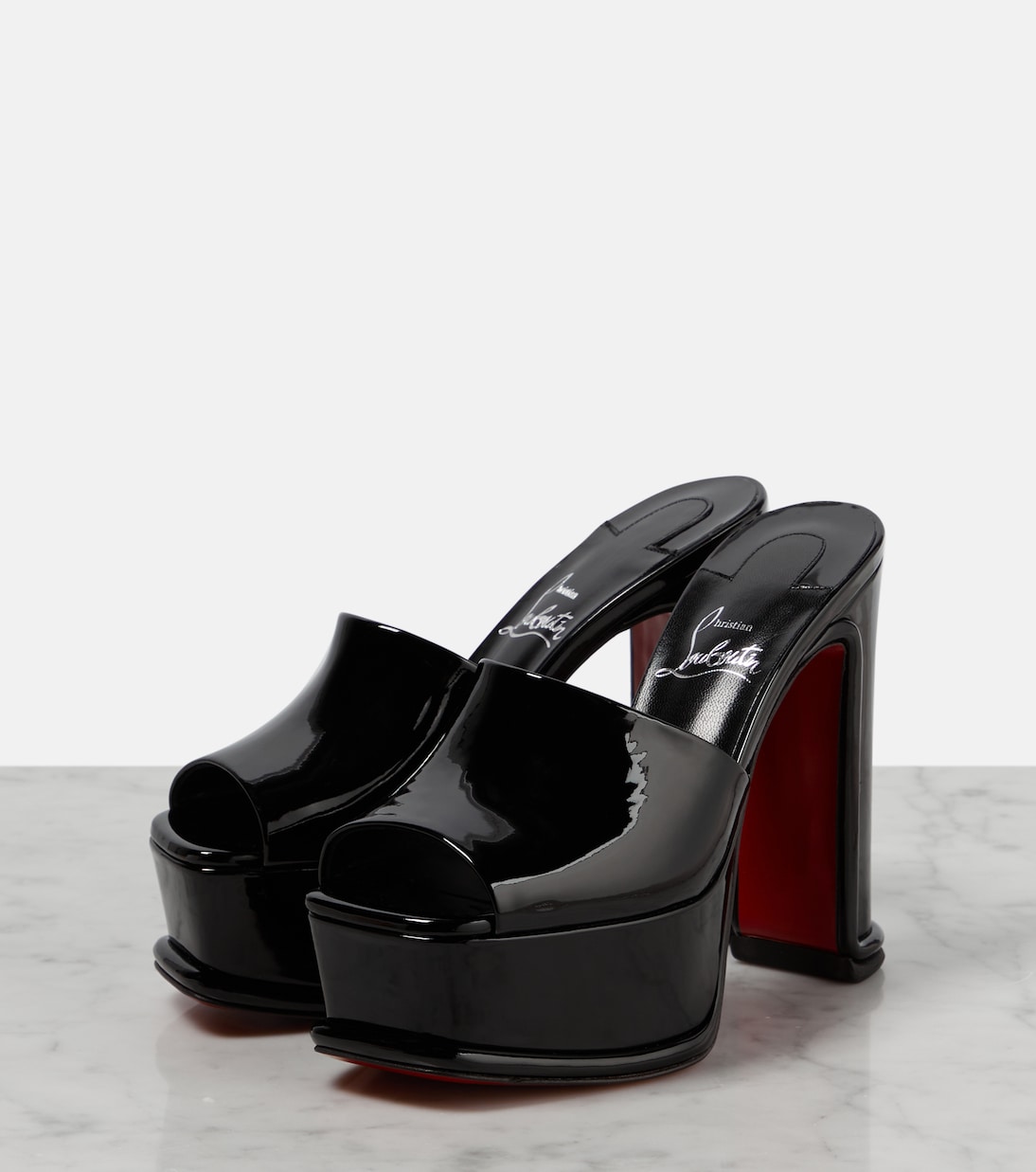Mules Amali de charol con plataforma | Christian Louboutin