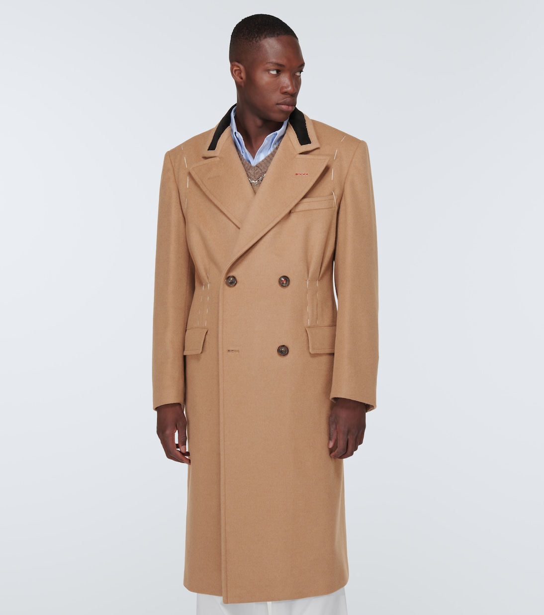 Soprabito doppiopetto in lana e cammello | Maison Margiela