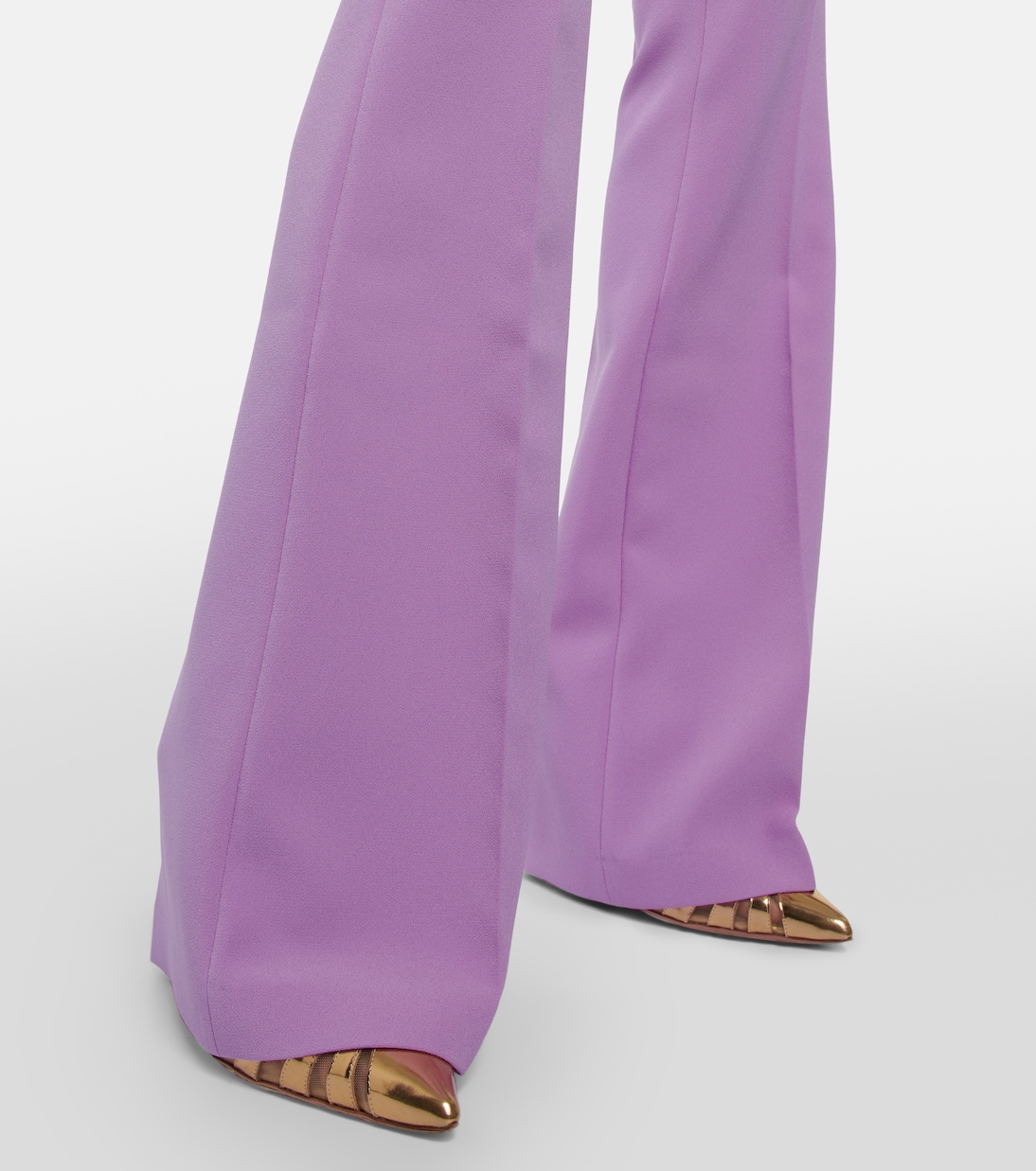 Pantalon évasé Alexa à taille haute en crêpe | Safiyaa