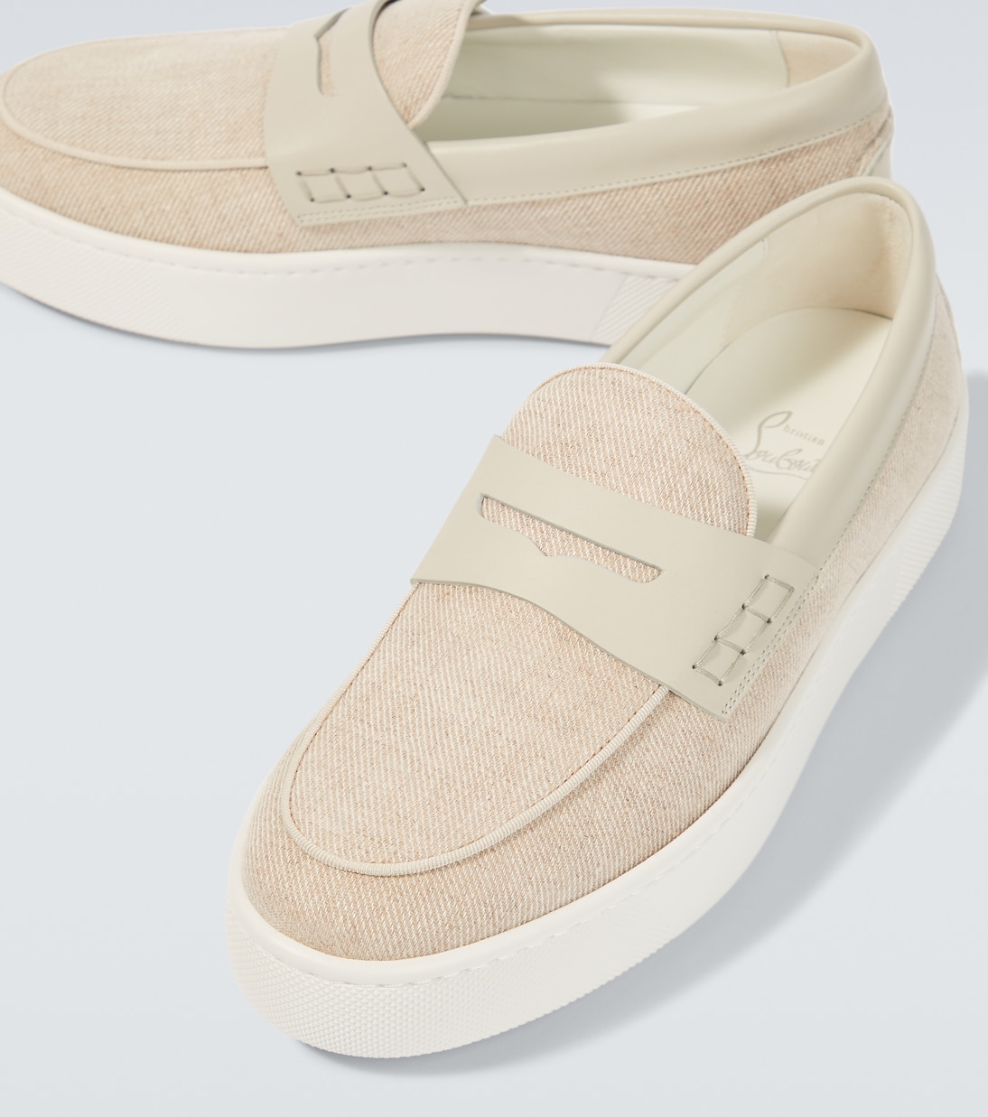 Mocassini Paqueboat in pelle e lino | Christian Louboutin