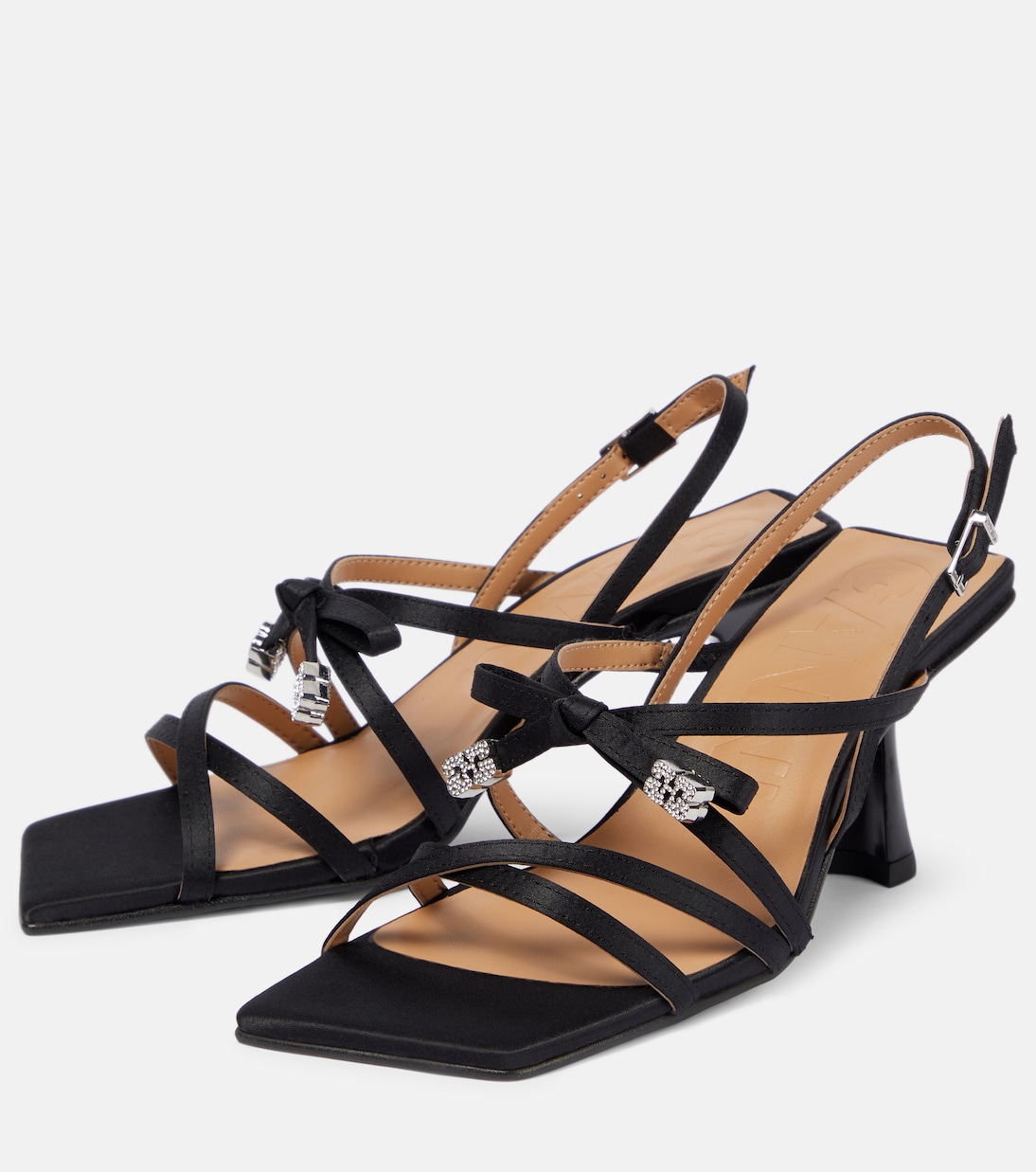 Verzierte Sandalen aus Satin | Ganni