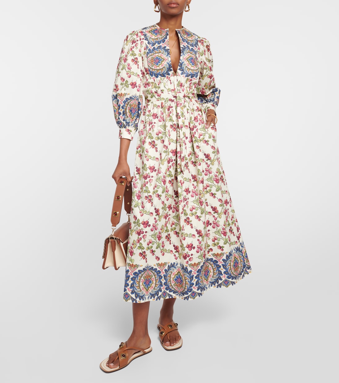 Robe midi imprimée en coton mélangé | Etro