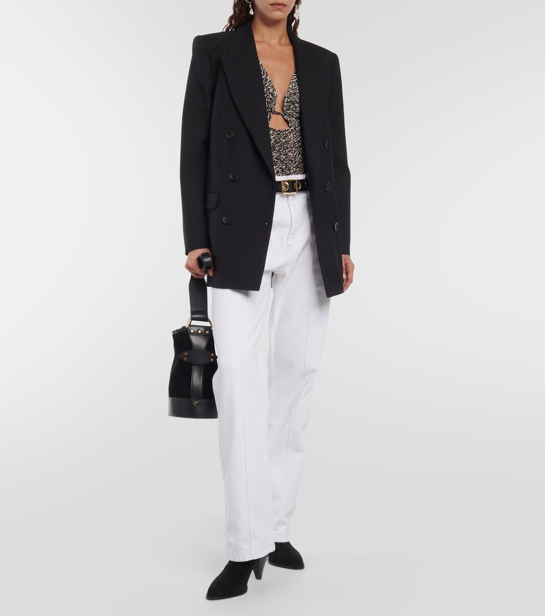 Top Laura in jersey con stampa e volant | Isabel Marant