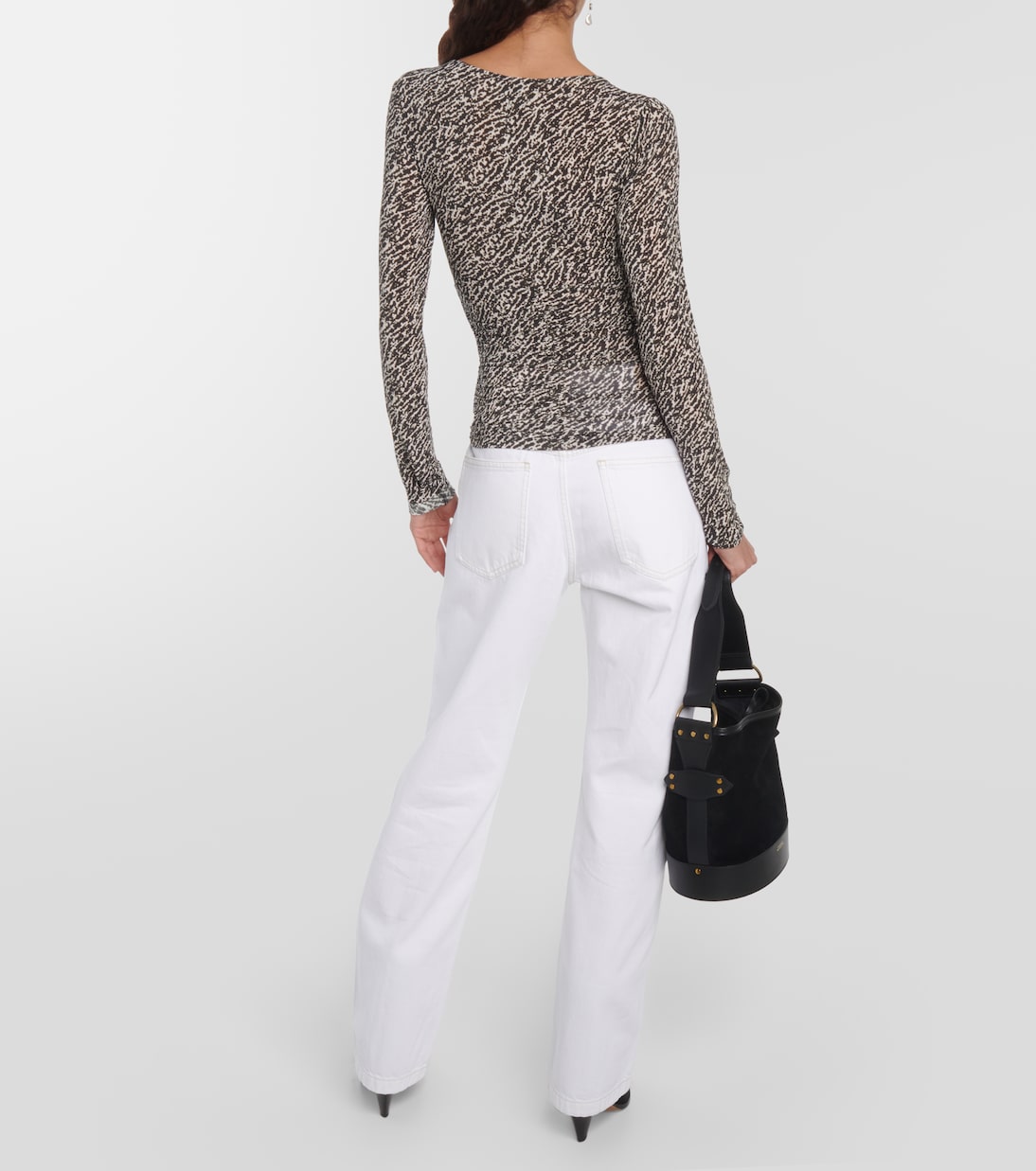 Top Laura in jersey con stampa e volant | Isabel Marant