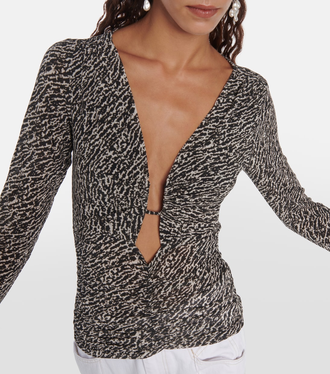 Top Laura in jersey con stampa e volant | Isabel Marant