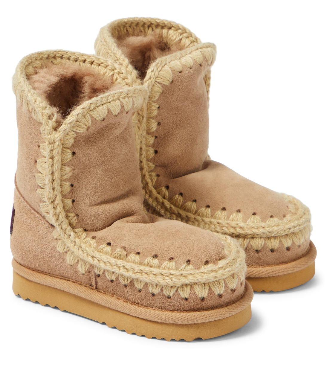 Stiefel aus Veloursleder mit Shearling | Mou Kids