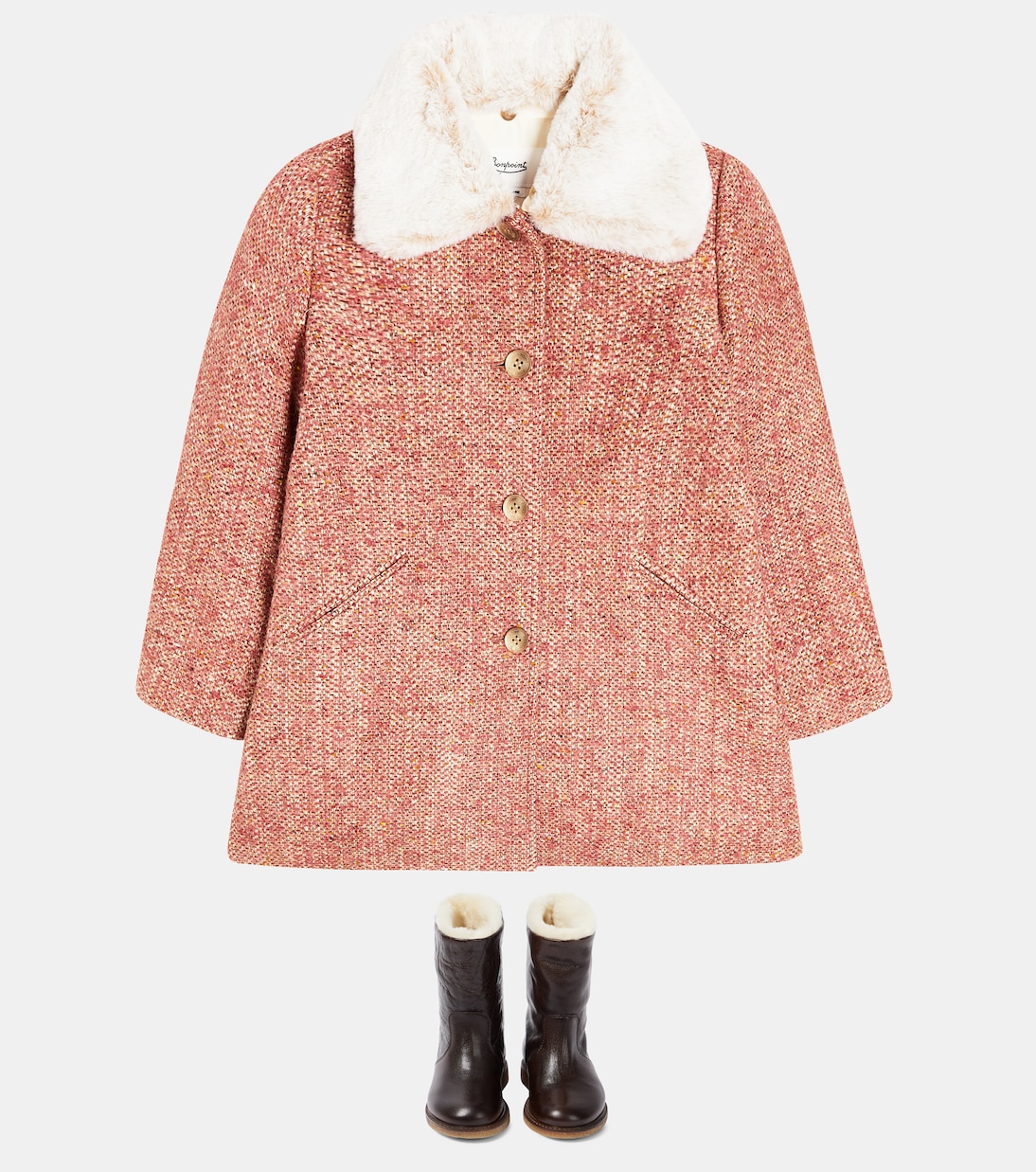 Stiefel aus Veloursleder mit Shearling | Mou Kids