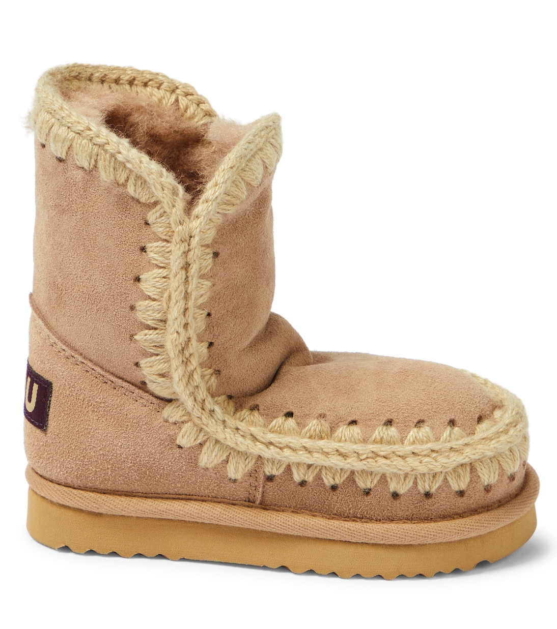 Stiefel aus Veloursleder mit Shearling | Mou Kids