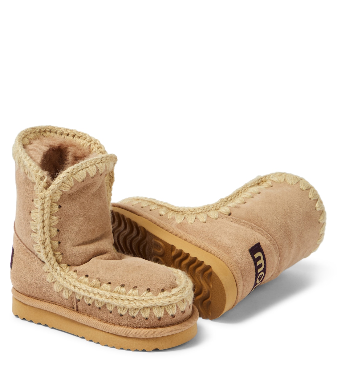 Stiefel aus Veloursleder mit Shearling | Mou Kids