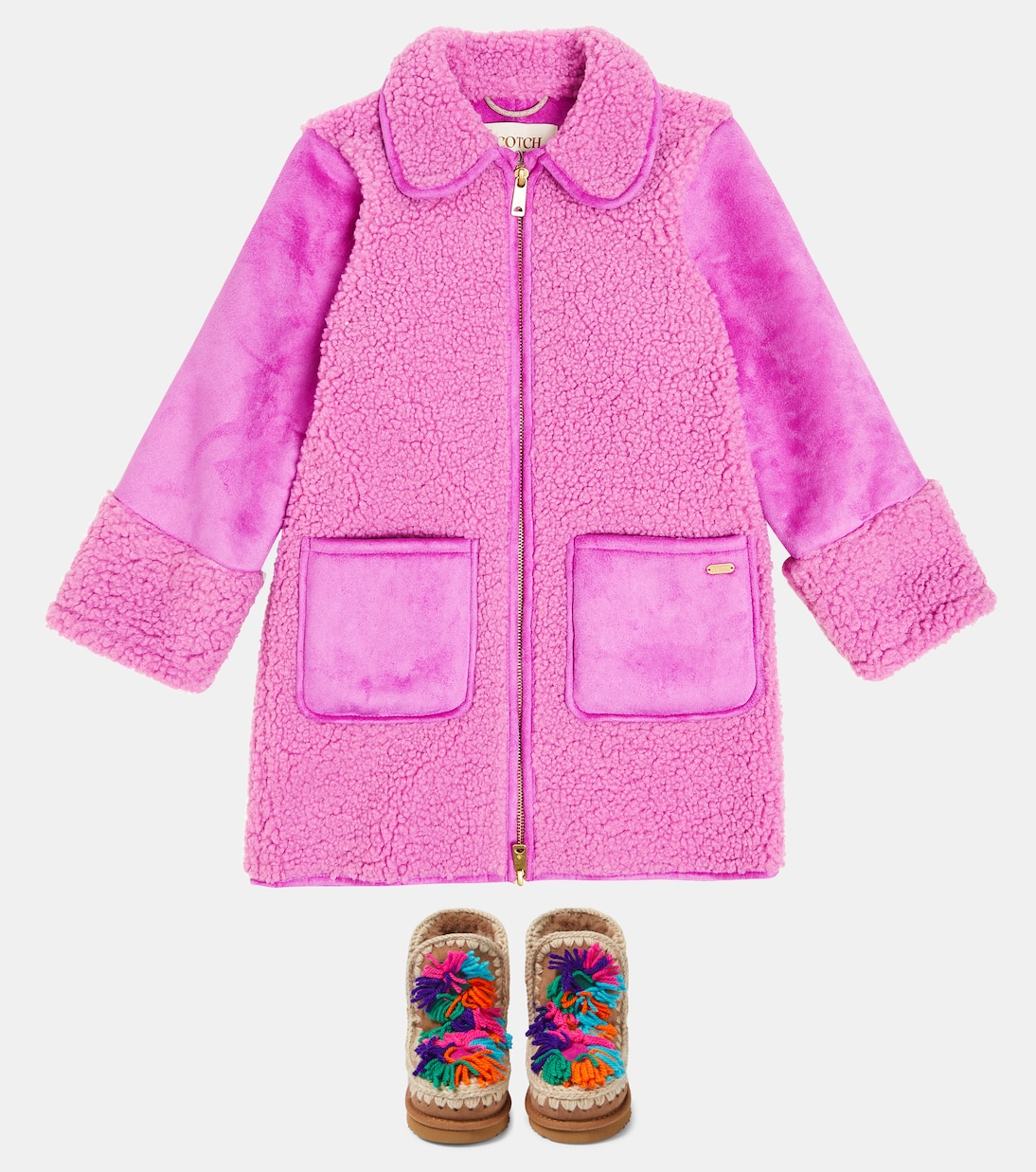 Floral-appliqué suede boots | Mou Kids