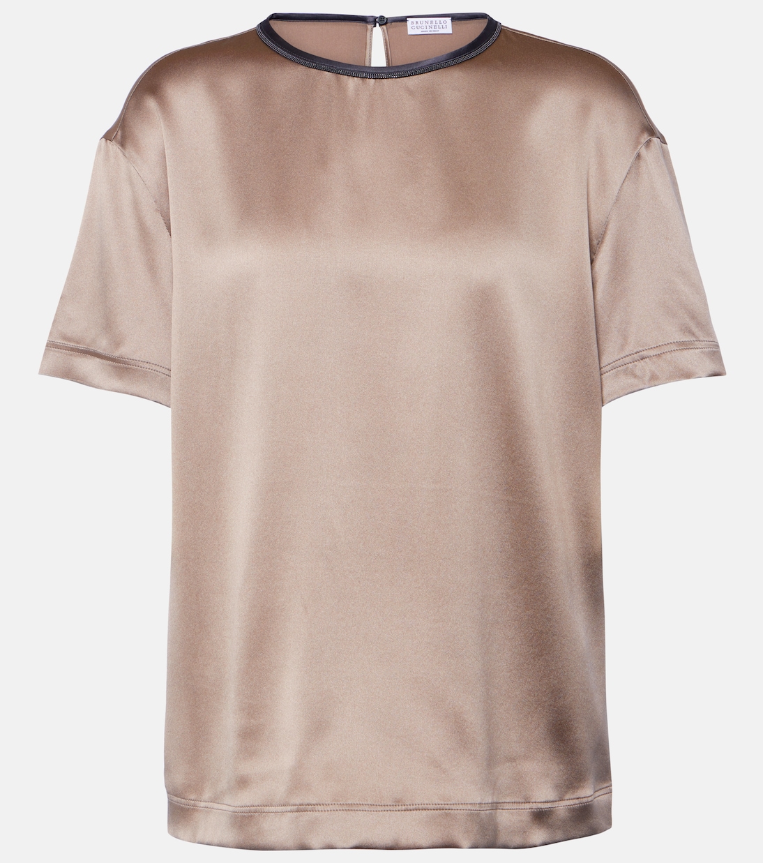 Silk-blend satin top | Brunello Cucinelli