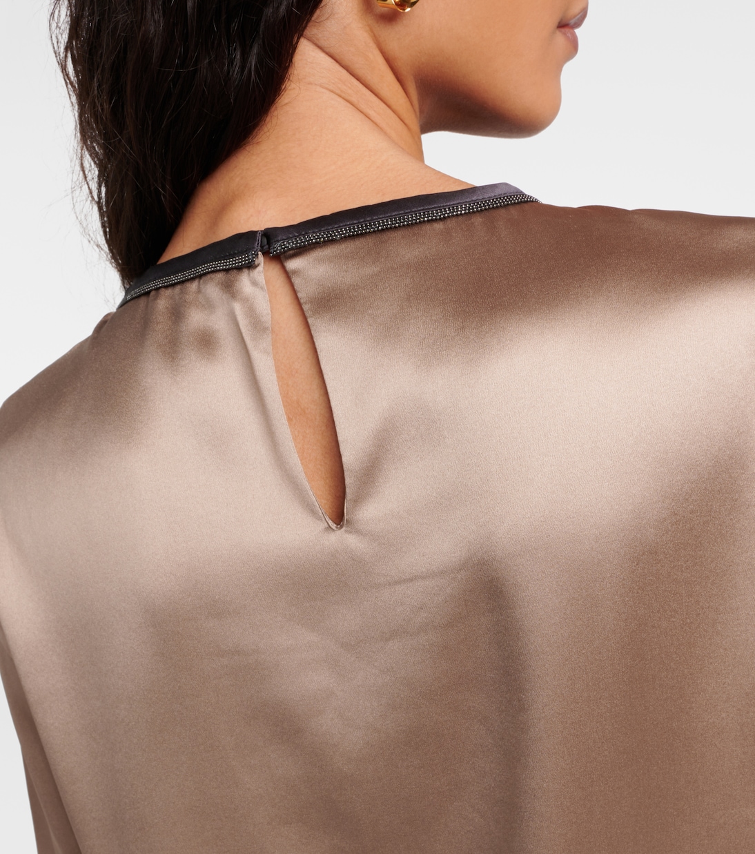 Silk-blend satin top | Brunello Cucinelli