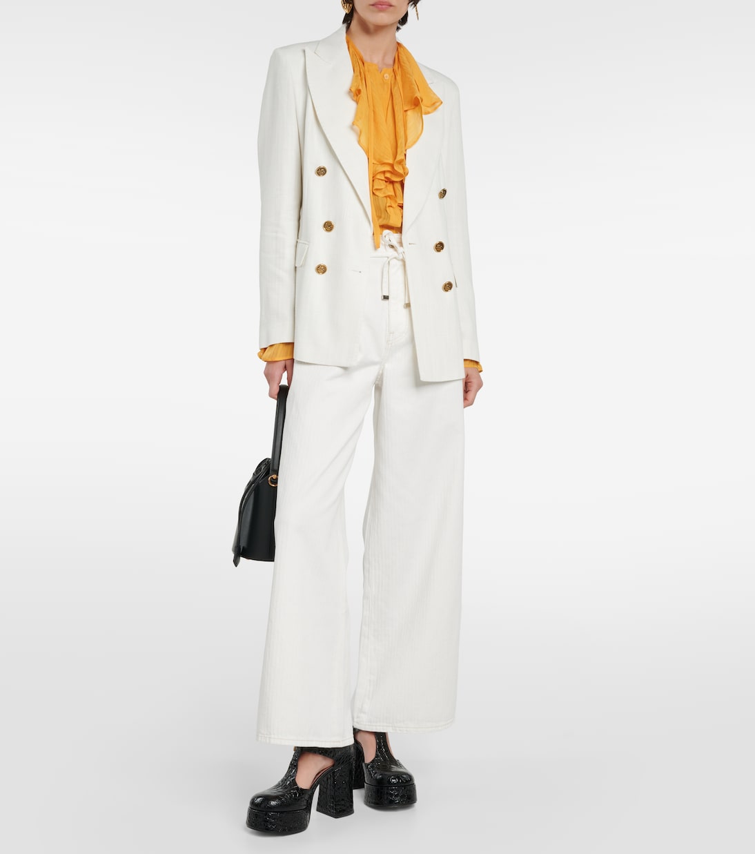 Jeans a gamba larga e vita alta | Etro