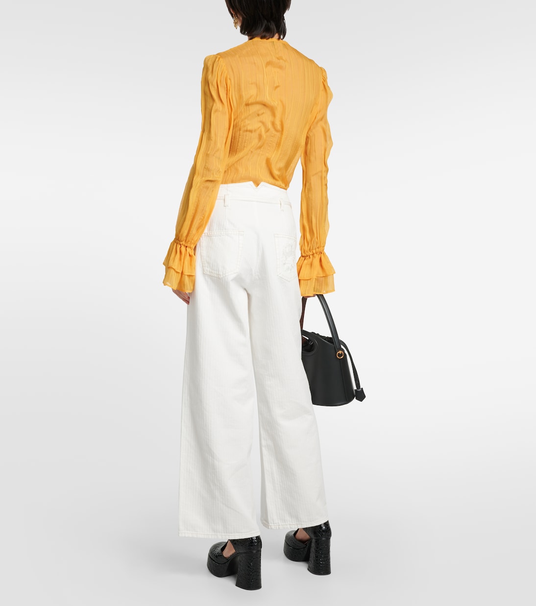 Jeans a gamba larga e vita alta | Etro