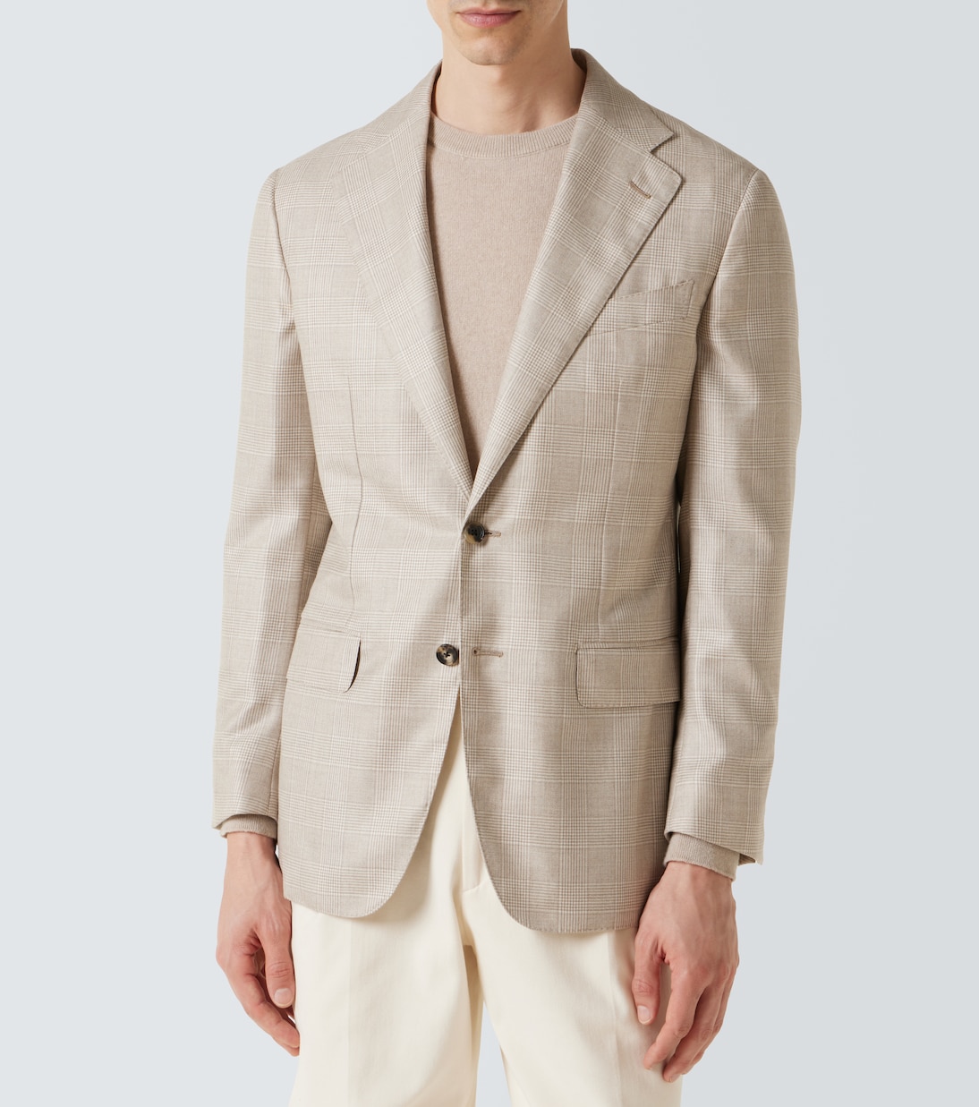 Prince of Wales check cashmere-blend blazer | Thom Sweeney