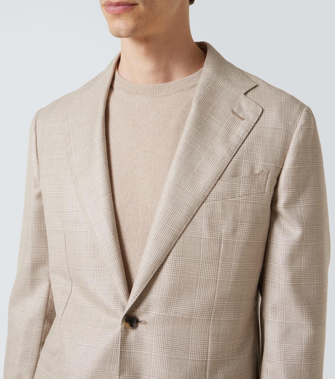 Prince of Wales check cashmere-blend blazer | Thom Sweeney
