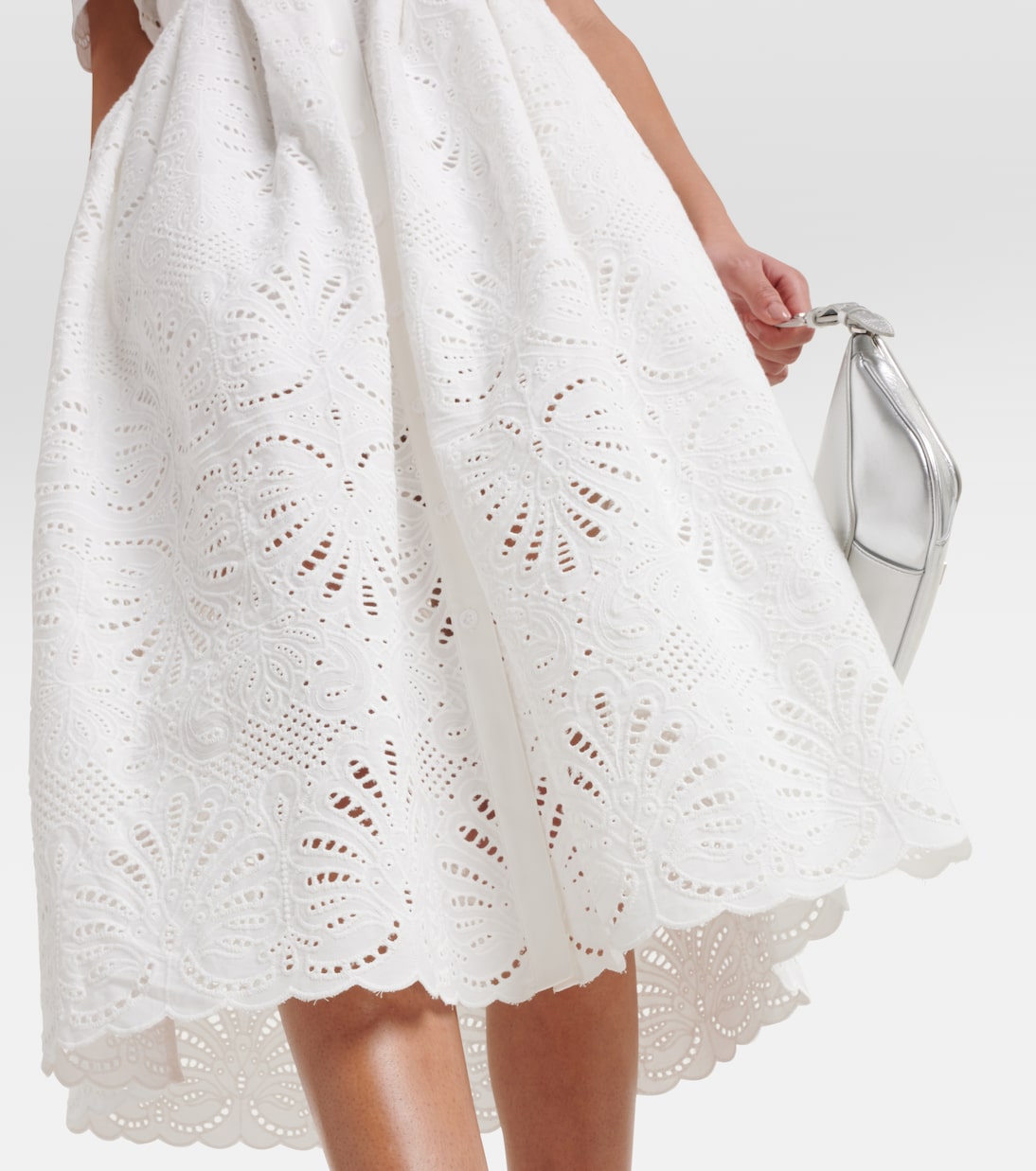 Embroidered cotton midi dress | Self-Portrait