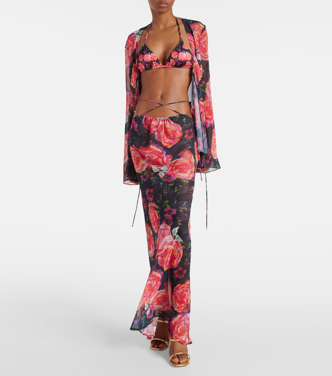 Pareo in chiffon con stampa floreale | Bananhot
