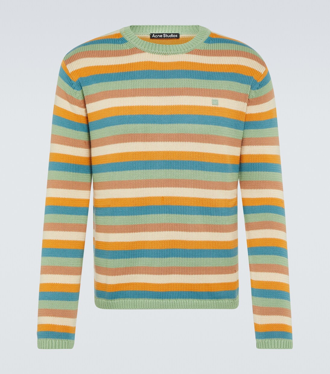 Pull Face rayé en coton | Acne Studios