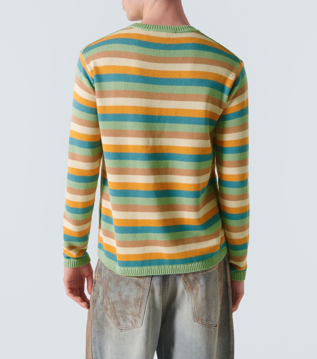 Pull Face rayé en coton | Acne Studios