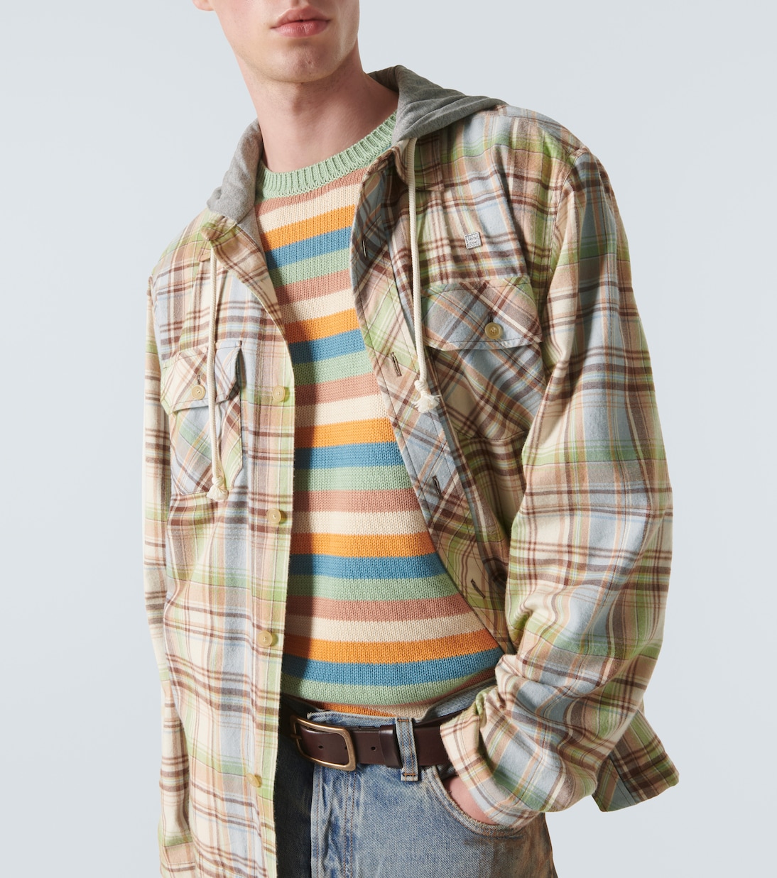 Pull Face rayé en coton | Acne Studios
