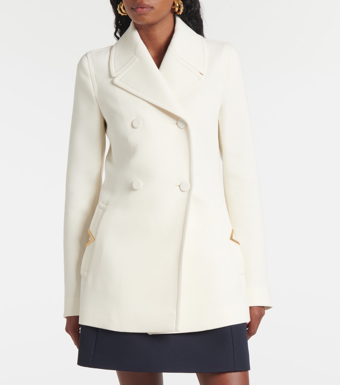 Wool-blend crêpe blazer | Valentino