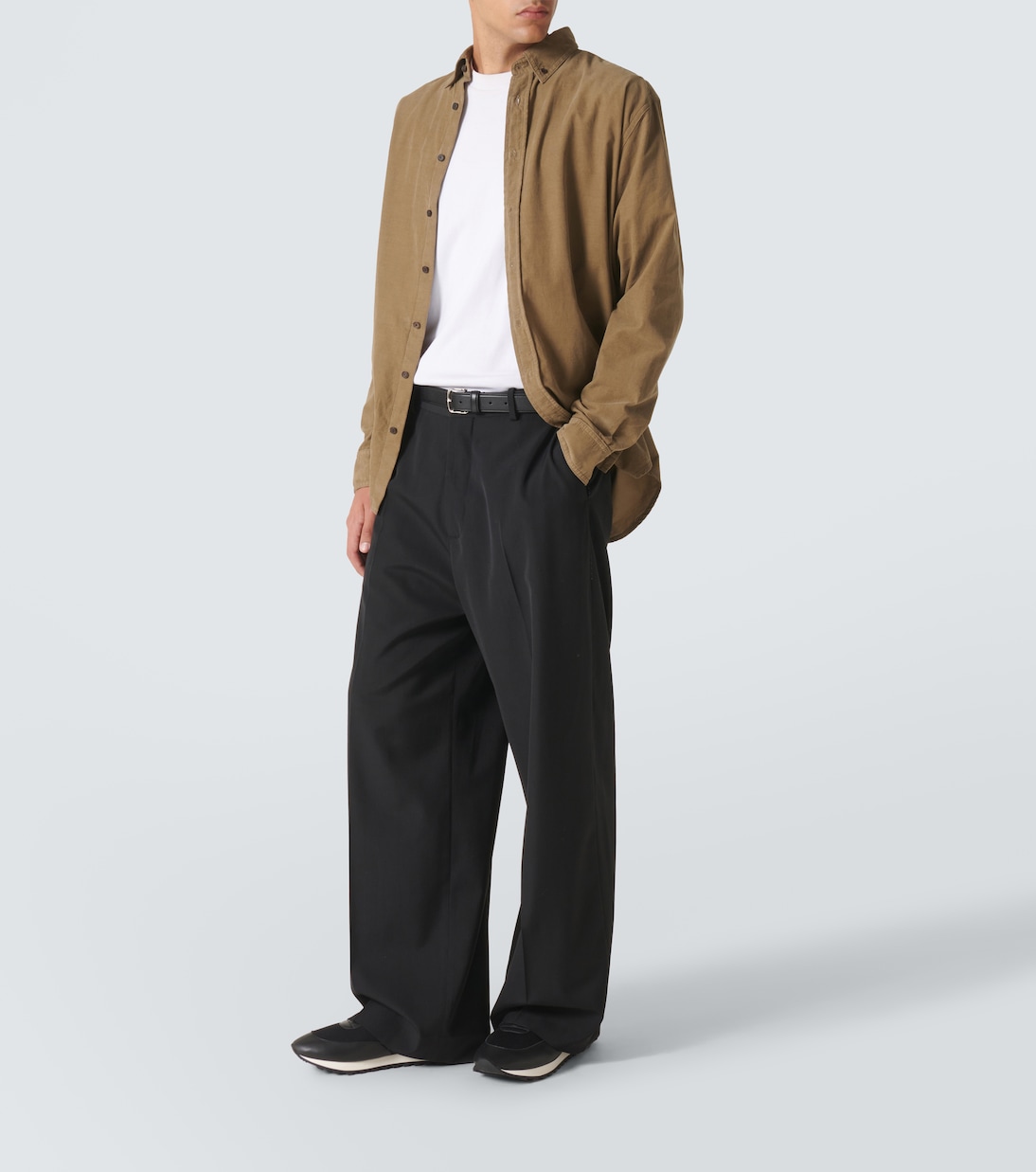 Owen leather-trimmed sneakers | The Row