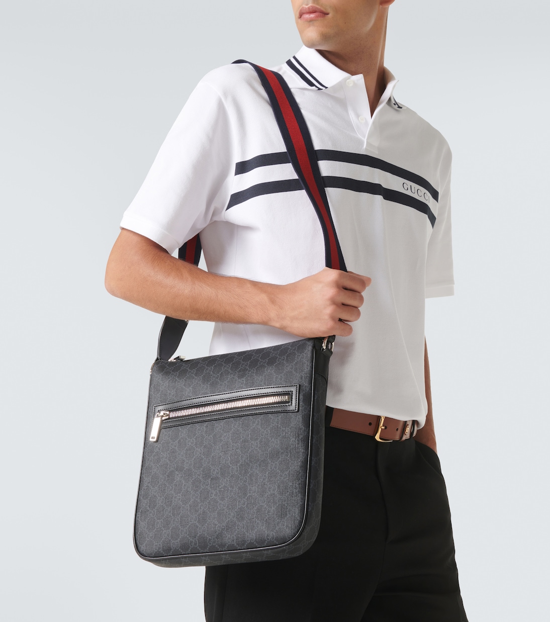 Web Stripe GG Canvas crossbody bag | Gucci