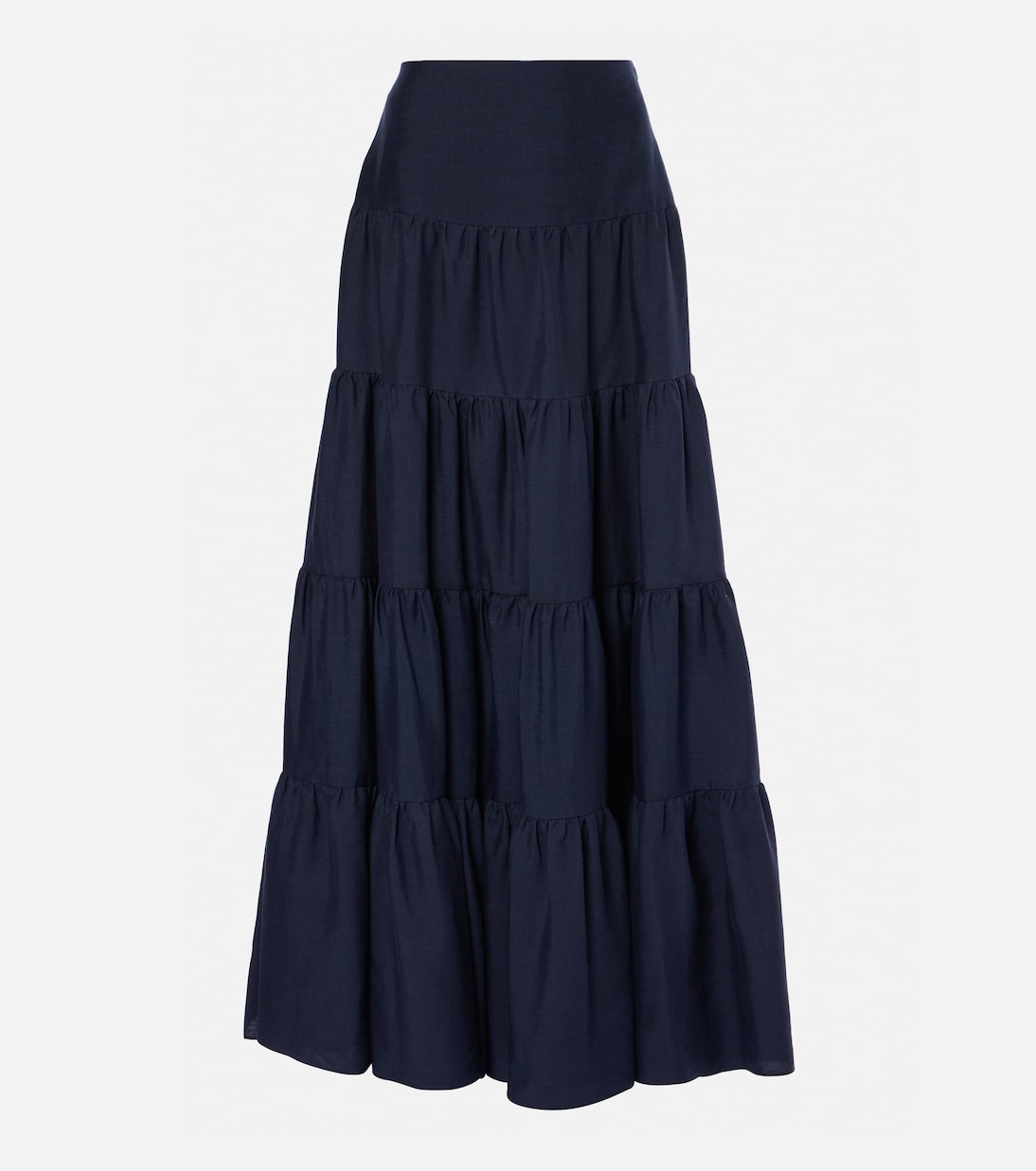 Dark blue linen skirt maxi skirt women skirt 1159#