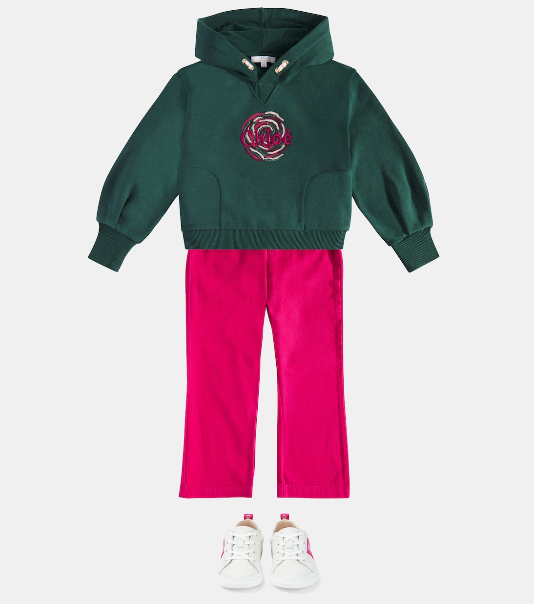 Sudadera con capucha de algodón bordada | Chloé Kids
