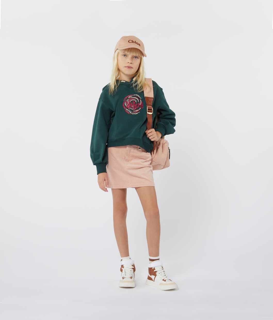 Sudadera con capucha de algodón bordada | Chloé Kids