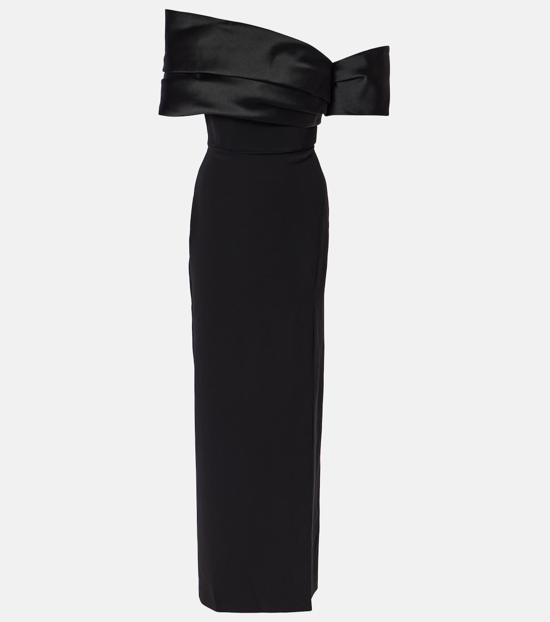 Vestido largo Alexis con satén | Solace London