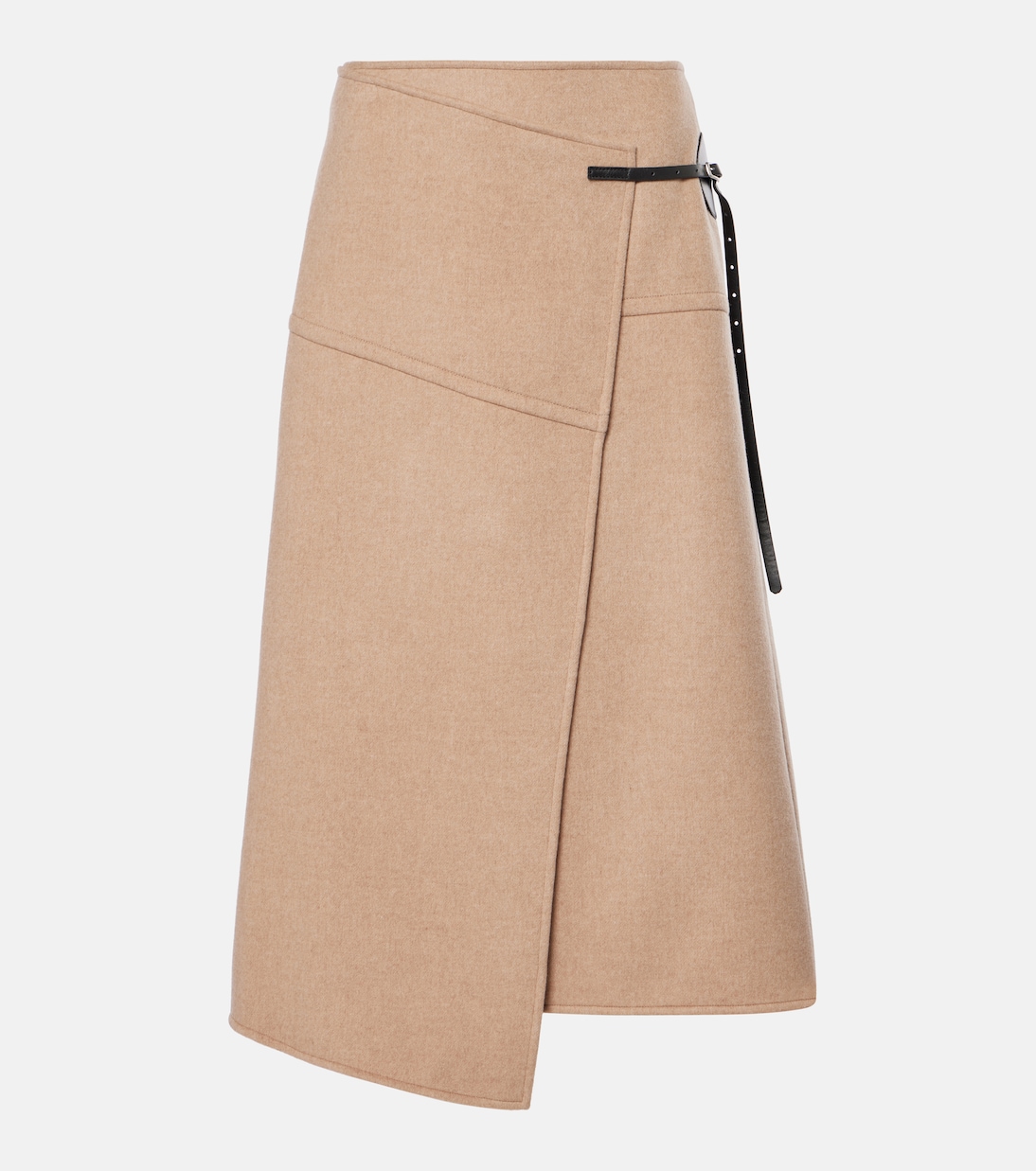 Falda envolvente Aida de lana con piel | Proenza Schouler