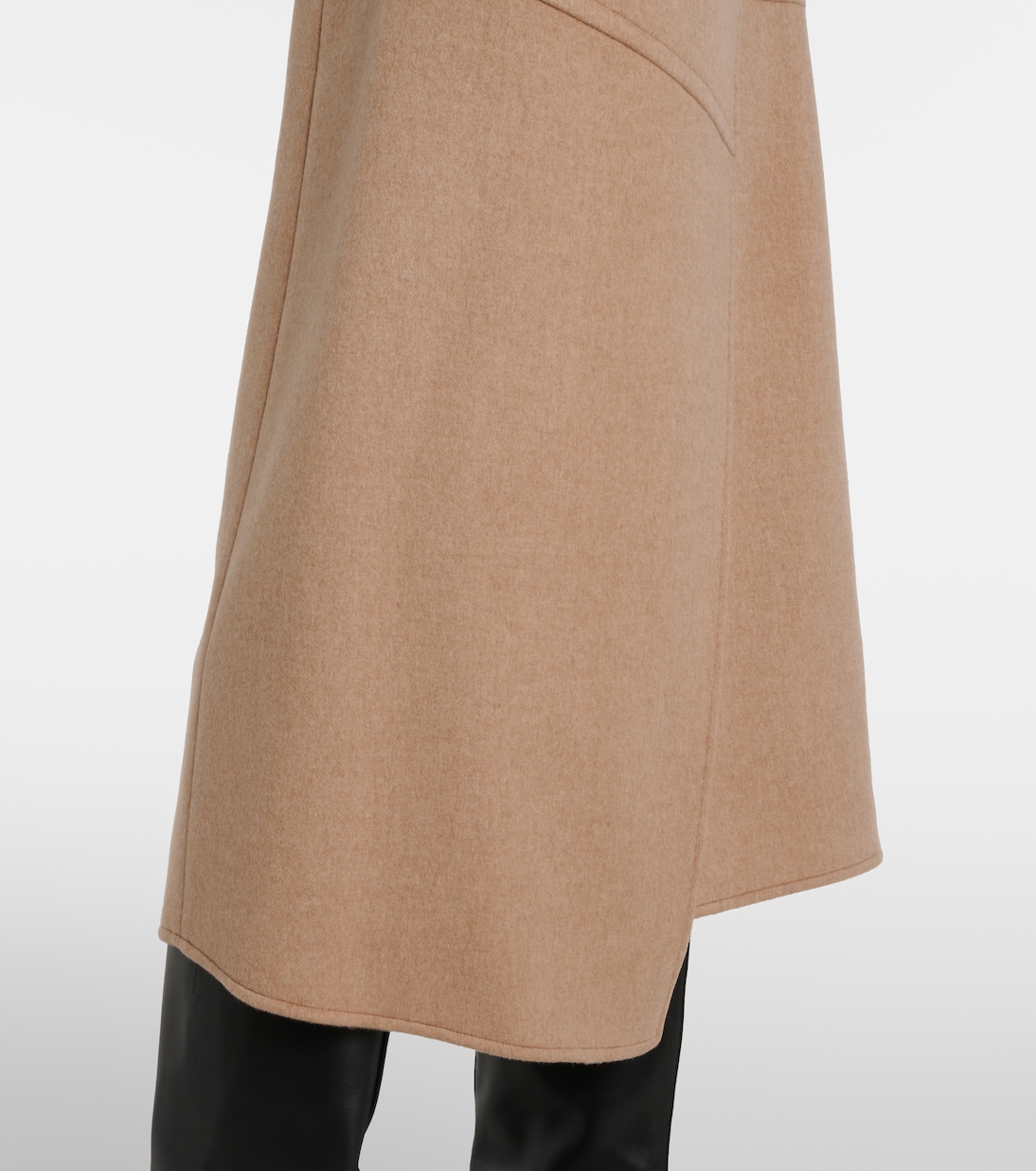 Falda envolvente Aida de lana con piel | Proenza Schouler