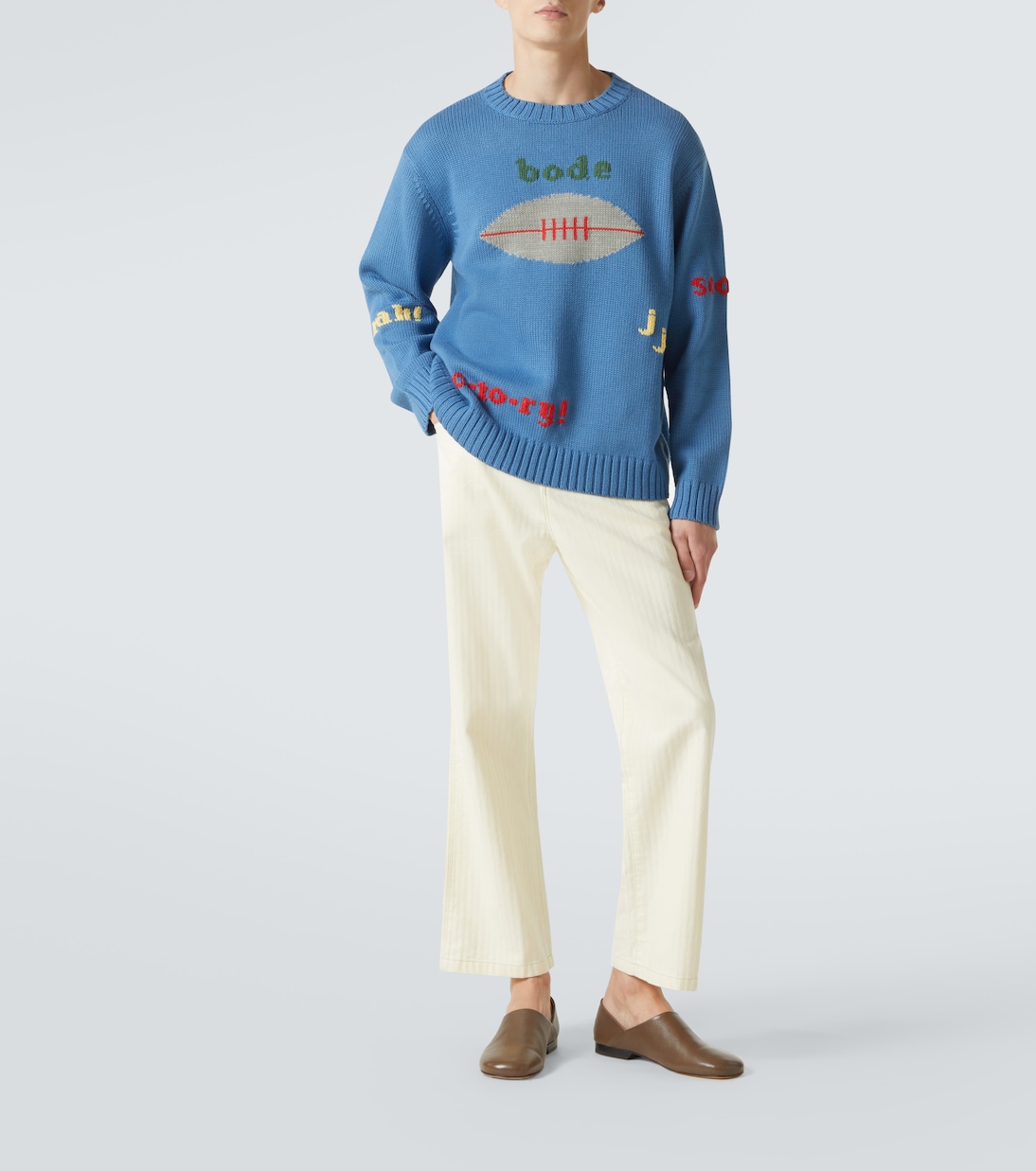 Pullover Spirit in cotone e lana con ricamo | Bode